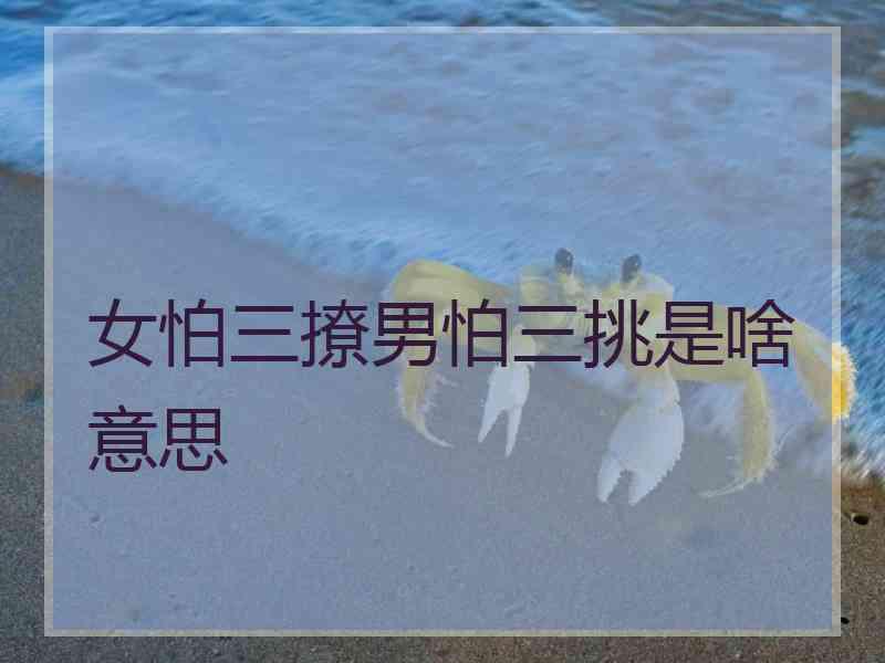 女怕三撩男怕三挑是啥意思