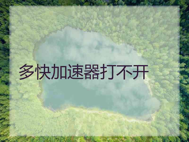 多快加速器打不开