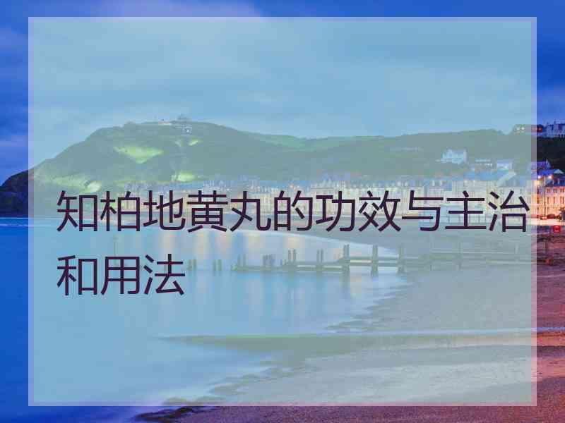 知柏地黄丸的功效与主治和用法