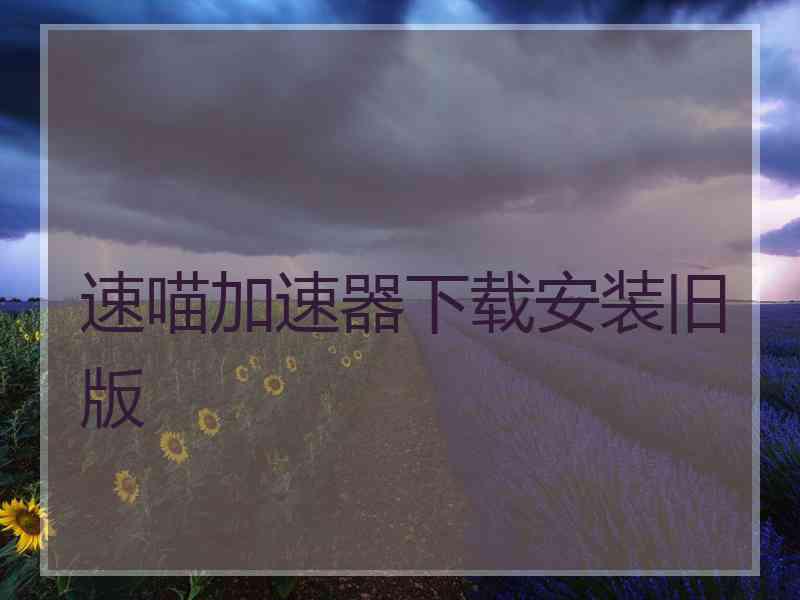 速喵加速器下载安装旧版