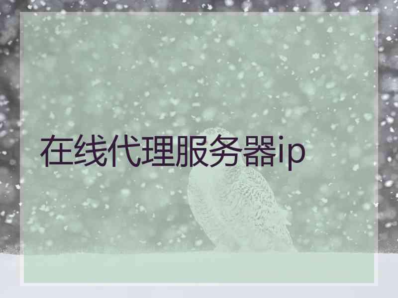 在线代理服务器ip