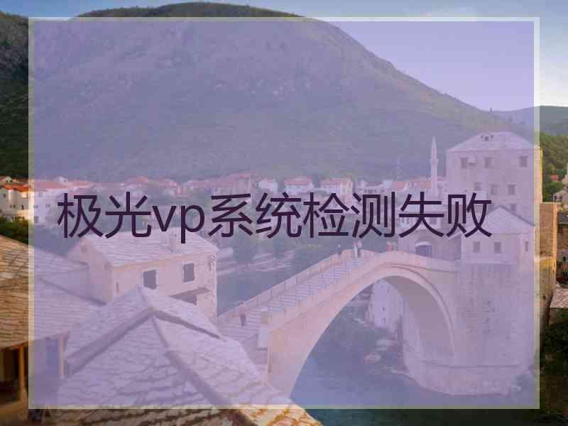极光vp系统检测失败