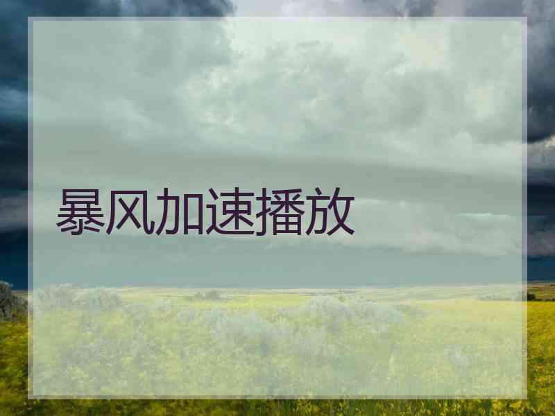 暴风加速播放