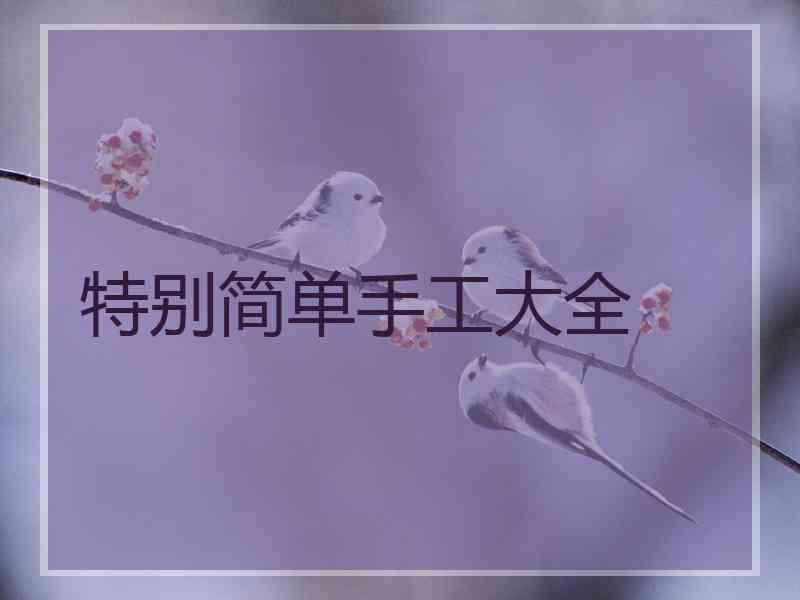 特别简单手工大全
