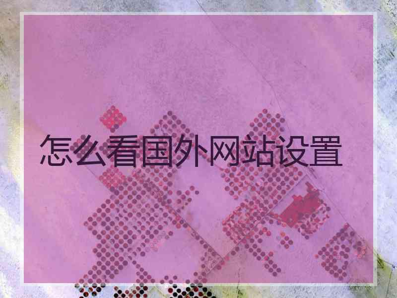 怎么看国外网站设置