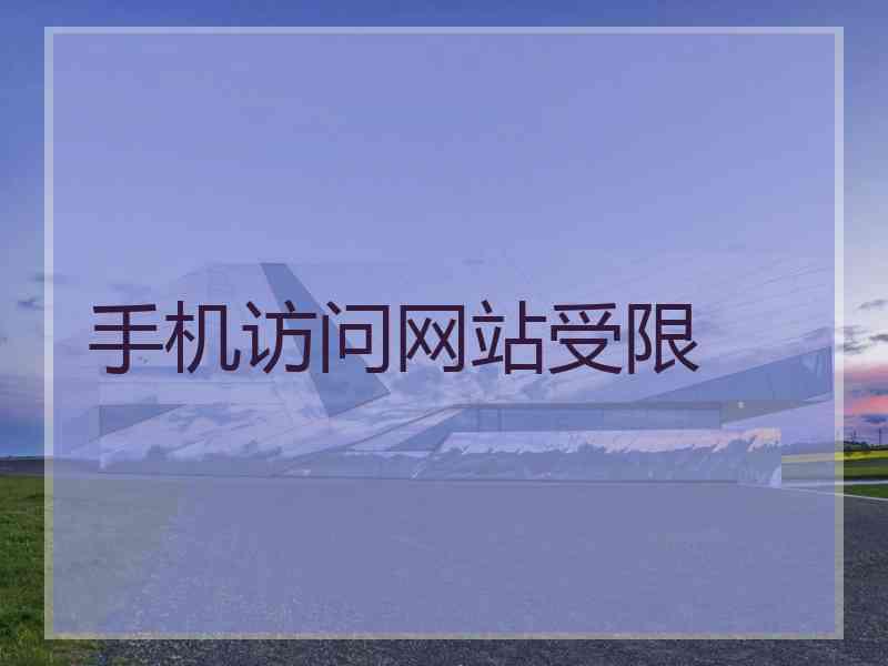 手机访问网站受限