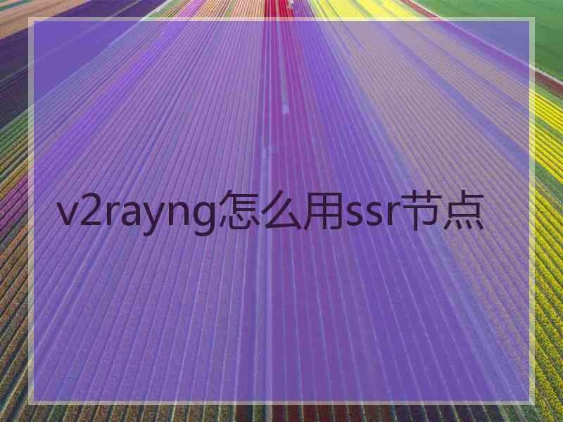 v2rayng怎么用ssr节点