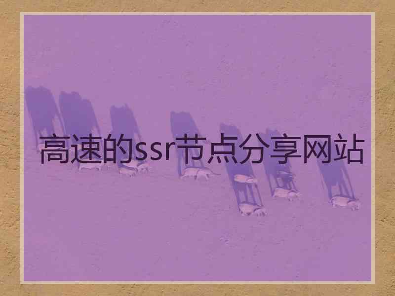 高速的ssr节点分享网站