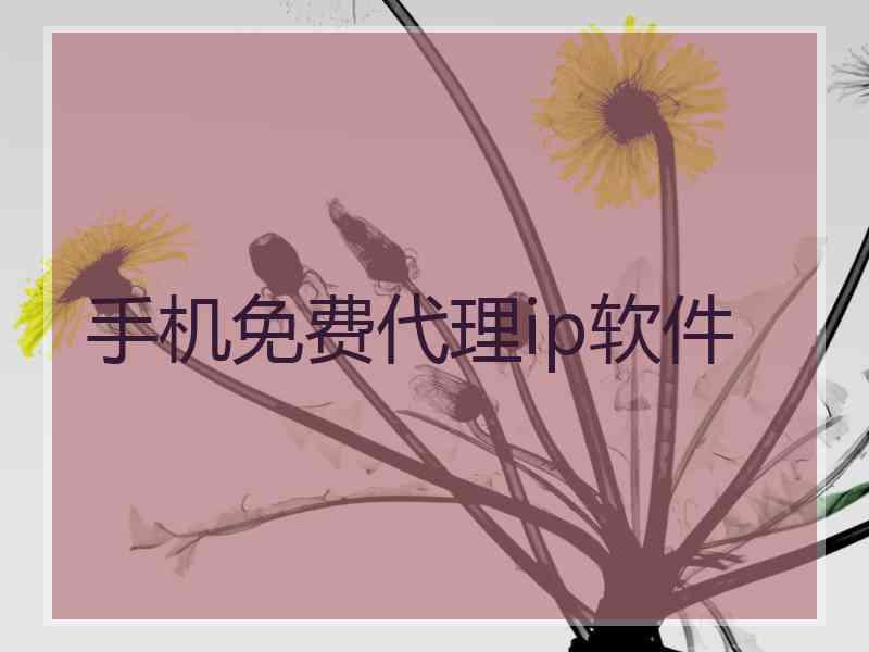 手机免费代理ip软件