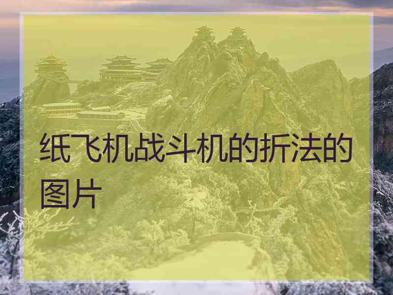 纸飞机战斗机的折法的图片