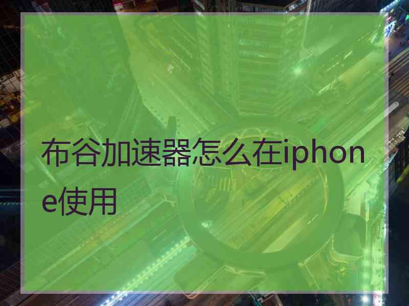 布谷加速器怎么在iphone使用