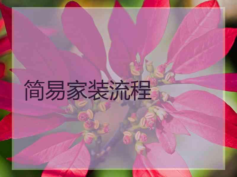 简易家装流程