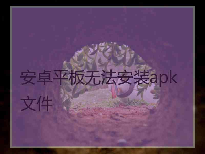 安卓平板无法安装apk文件