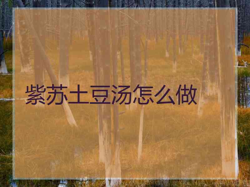 紫苏土豆汤怎么做