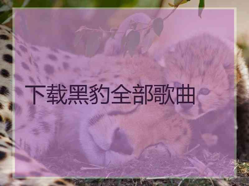 下载黑豹全部歌曲