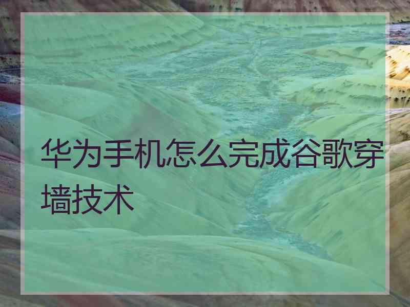 华为手机怎么完成谷歌穿墙技术