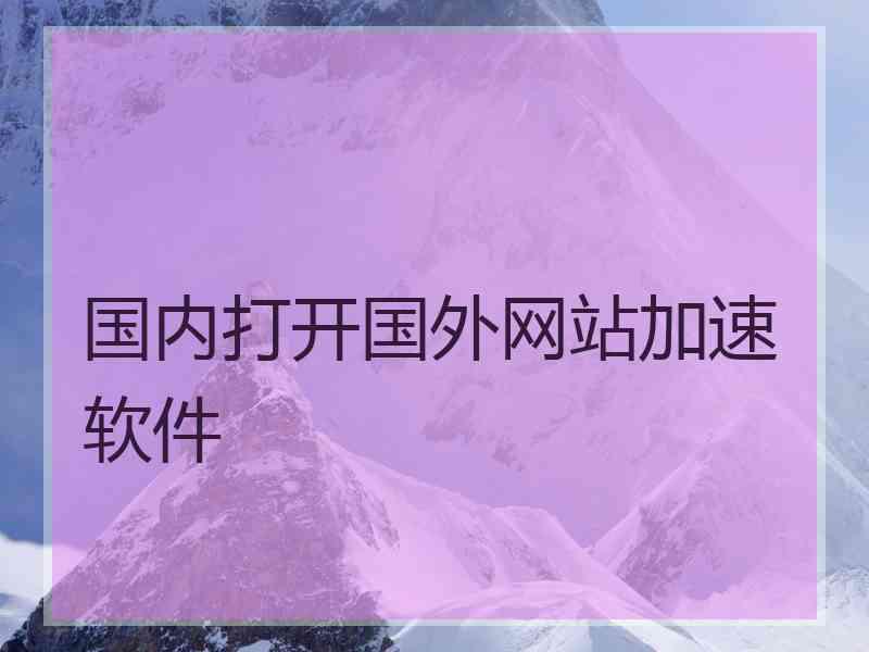 国内打开国外网站加速软件