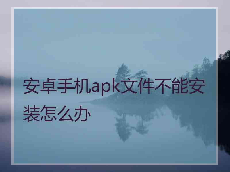 安卓手机apk文件不能安装怎么办