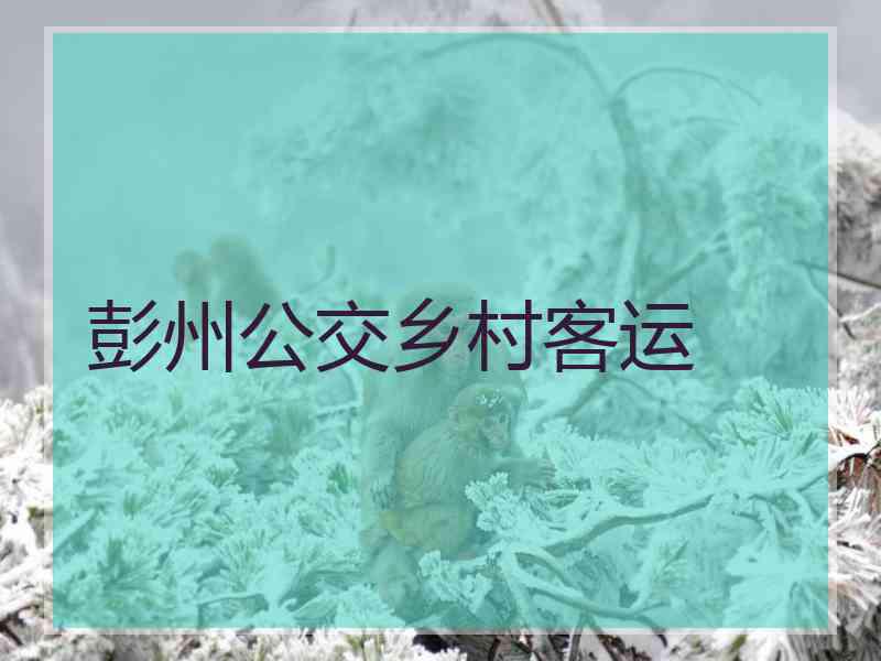 彭州公交乡村客运