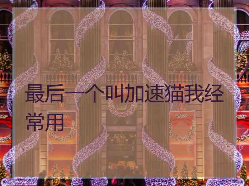 最后一个叫加速猫我经常用
