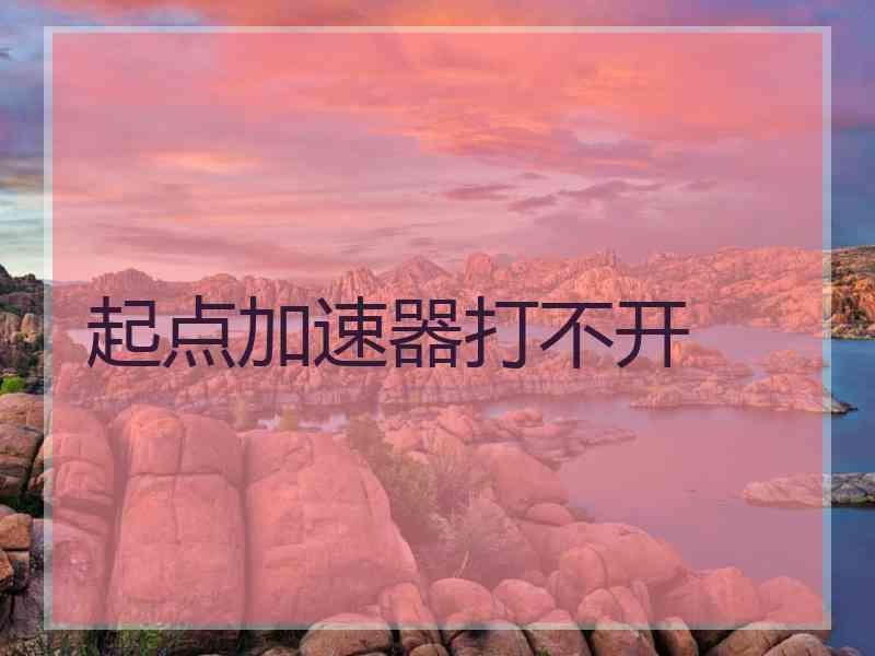 起点加速器打不开