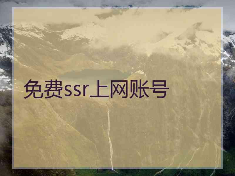 免费ssr上网账号