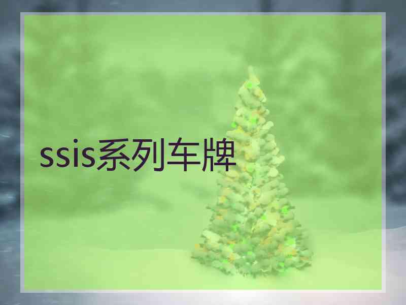 ssis系列车牌