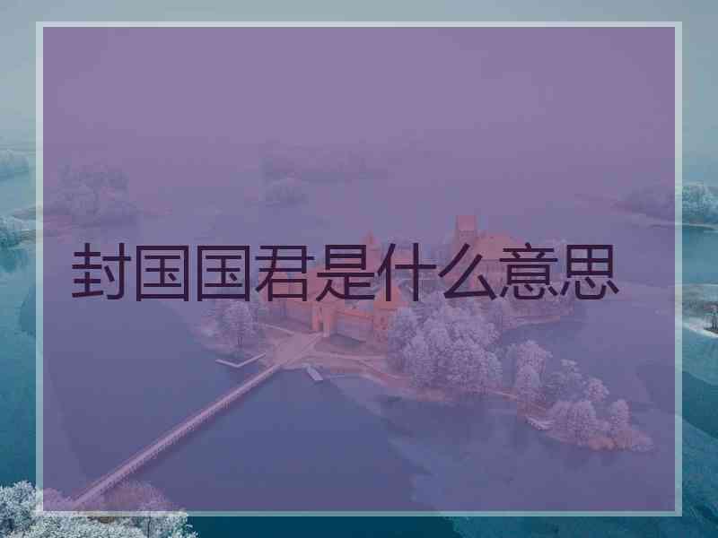 封国国君是什么意思