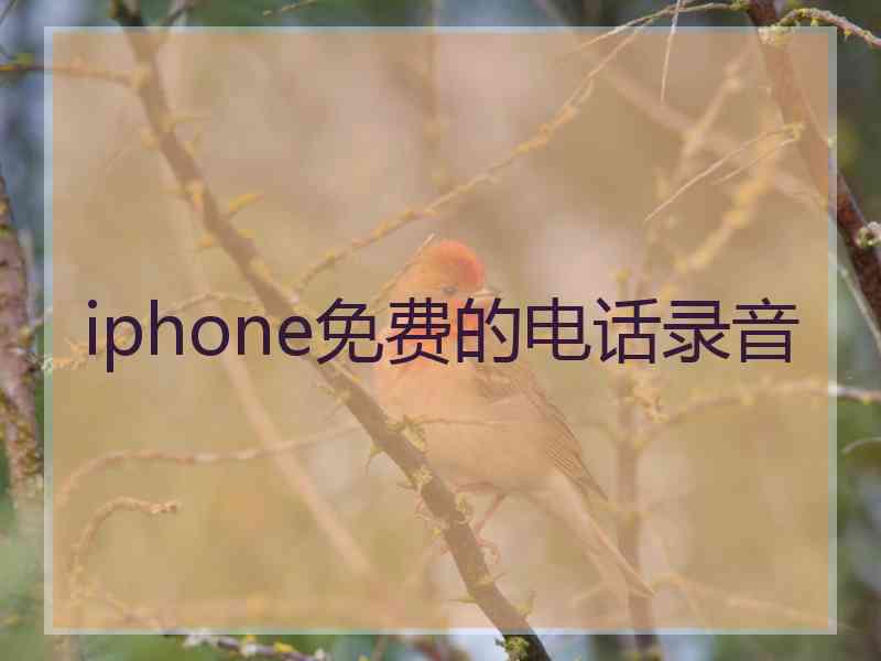 iphone免费的电话录音