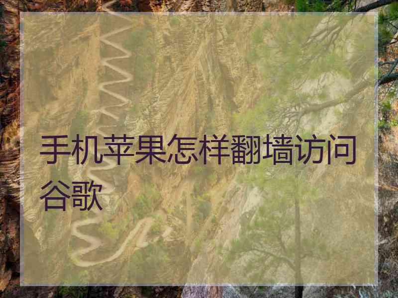 手机苹果怎样翻墙访问谷歌