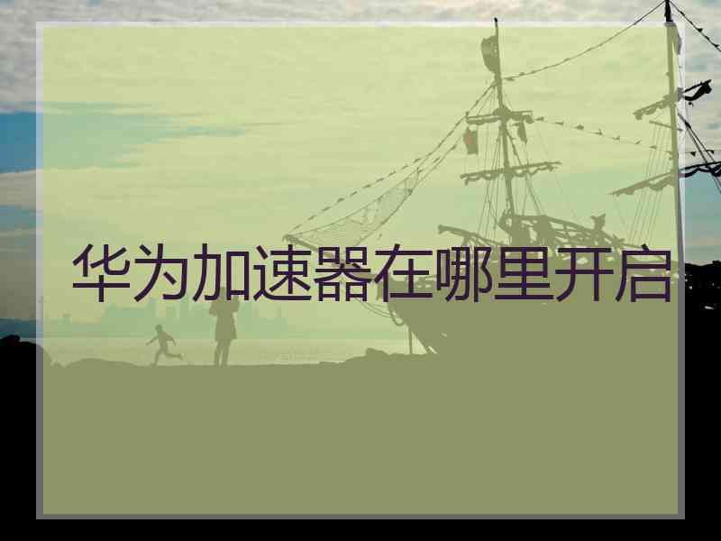 华为加速器在哪里开启