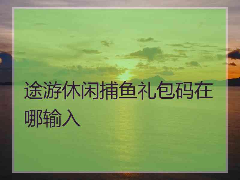 途游休闲捕鱼礼包码在哪输入