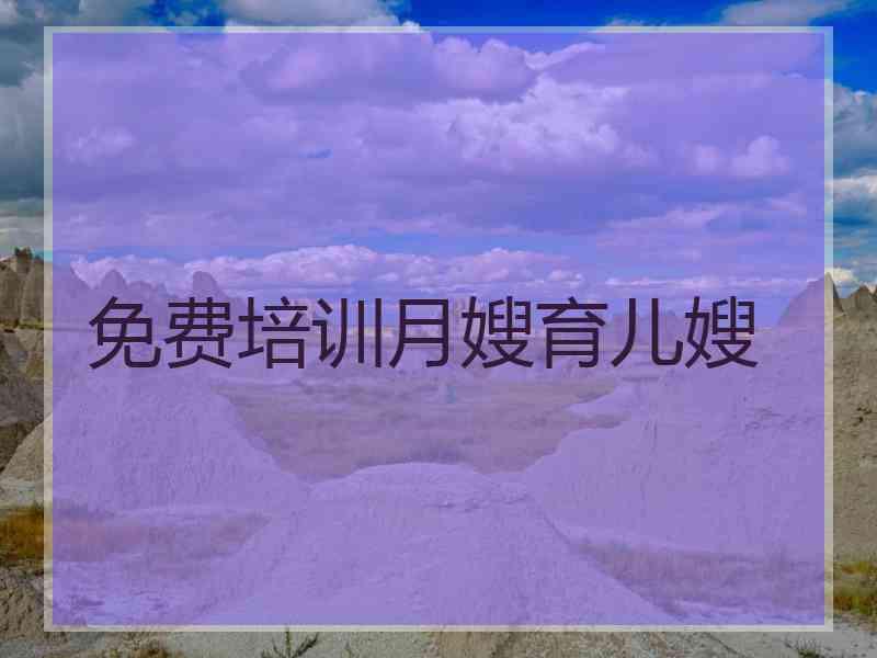 免费培训月嫂育儿嫂