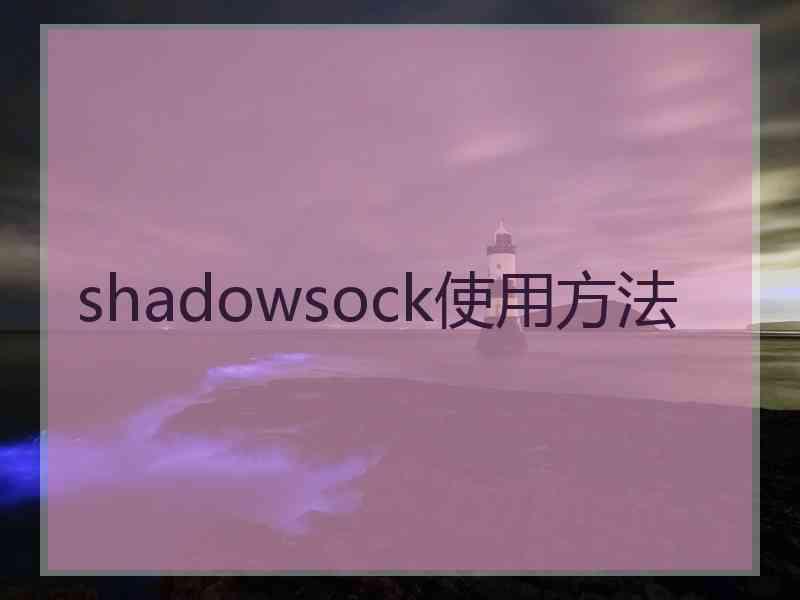 shadowsock使用方法