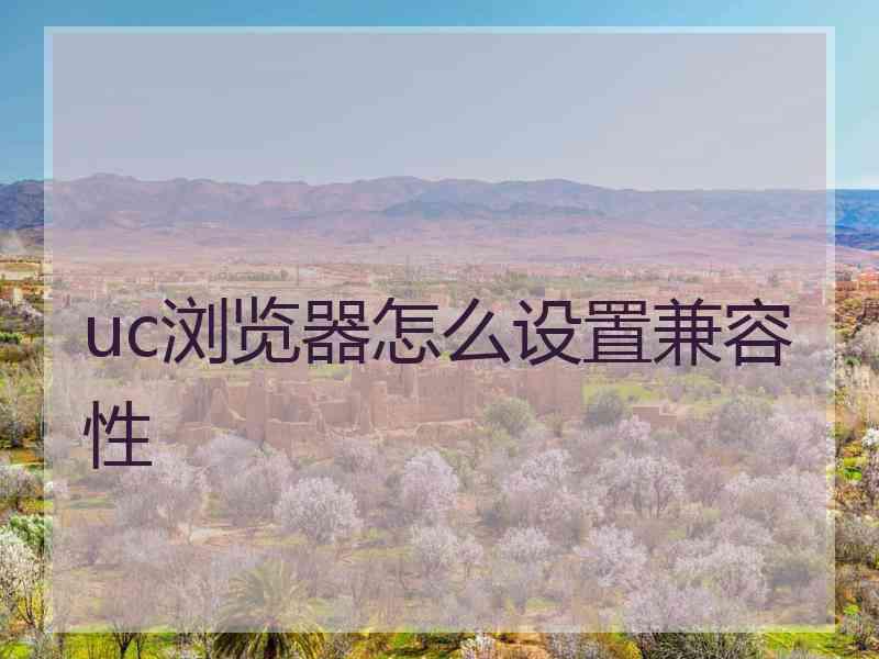 uc浏览器怎么设置兼容性