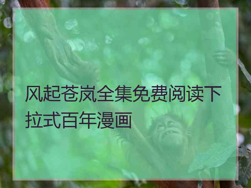 风起苍岚全集免费阅读下拉式百年漫画