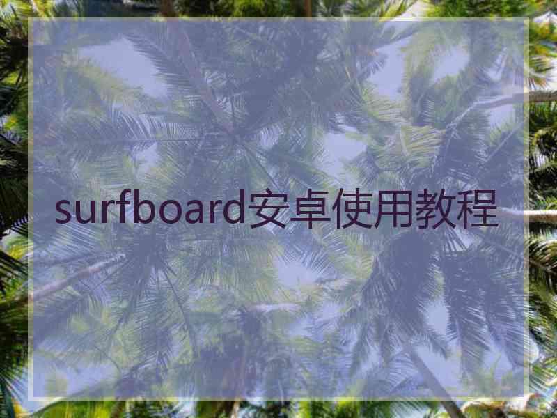 surfboard安卓使用教程