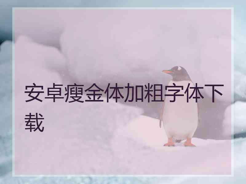 安卓瘦金体加粗字体下载