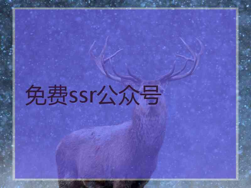 免费ssr公众号