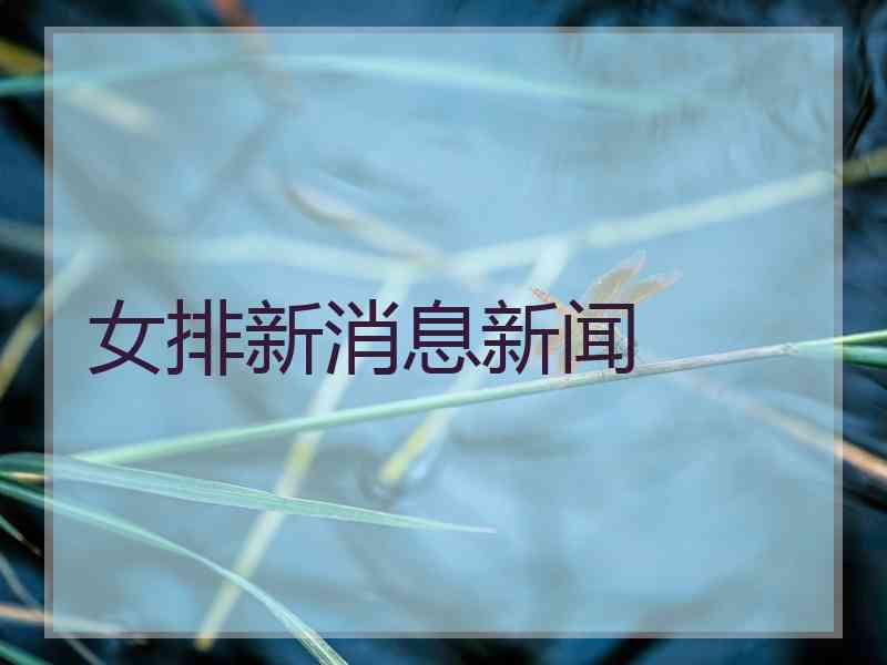 女排新消息新闻