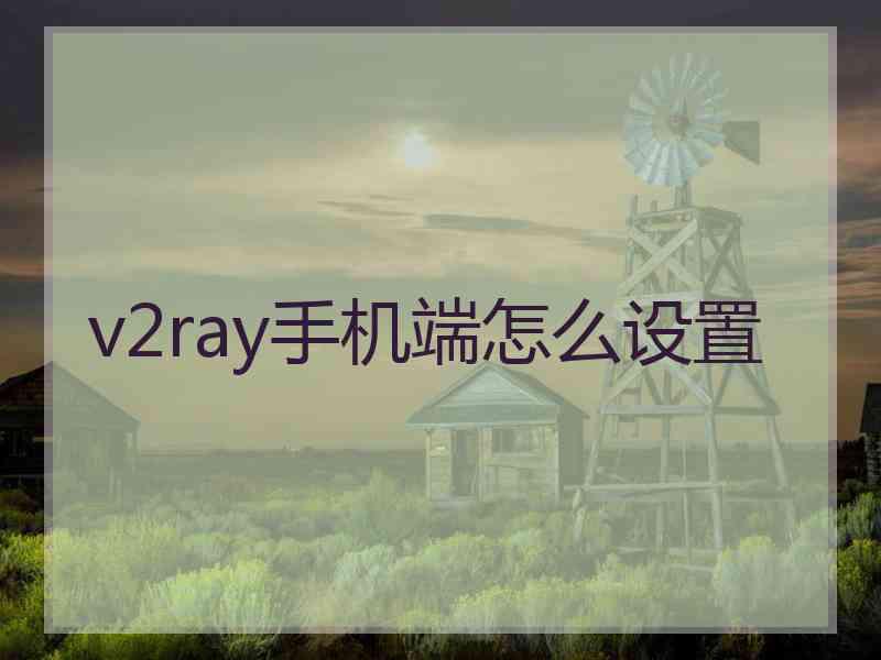 v2ray手机端怎么设置
