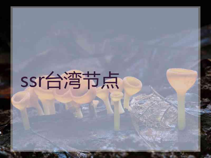 ssr台湾节点
