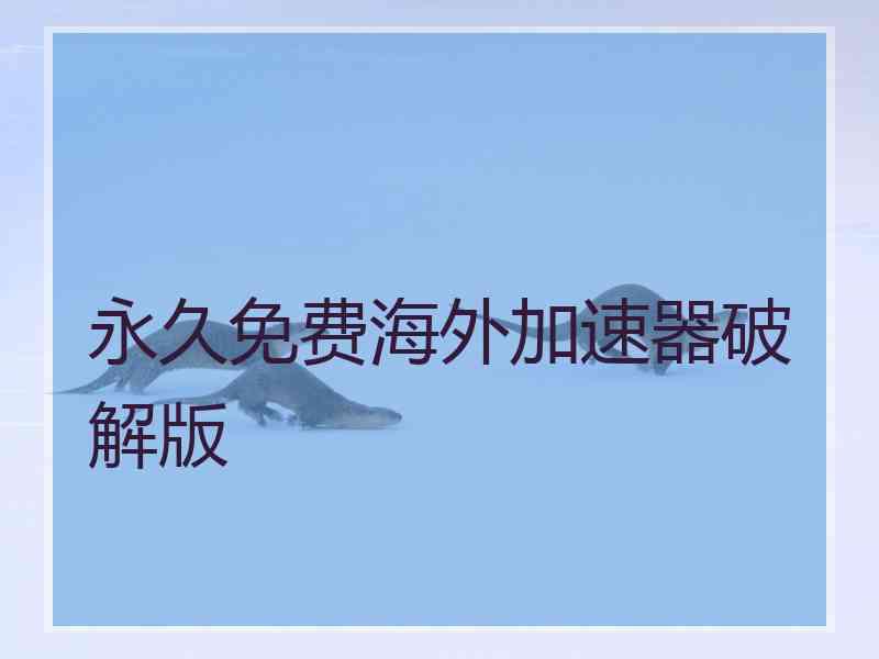 永久免费海外加速器破解版