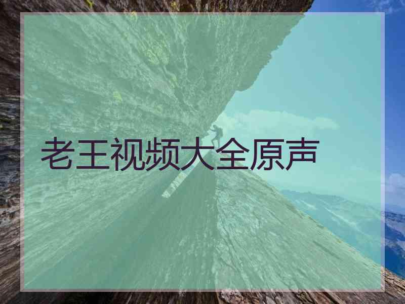 老王视频大全原声