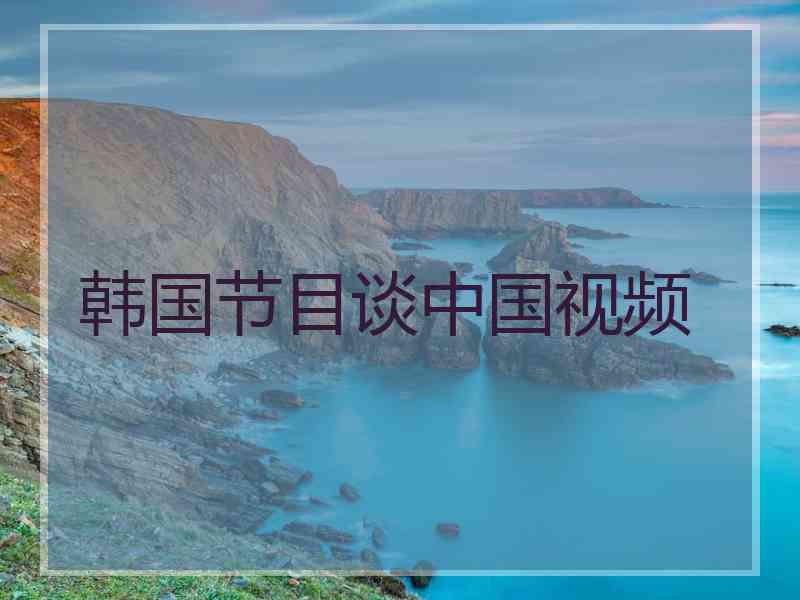韩国节目谈中国视频