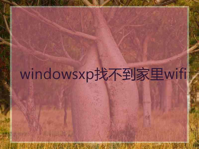 windowsxp找不到家里wifi