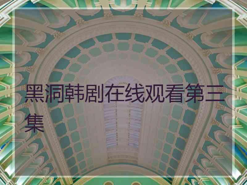 黑洞韩剧在线观看第三集