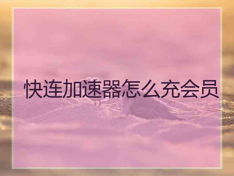 快连加速器怎么充会员