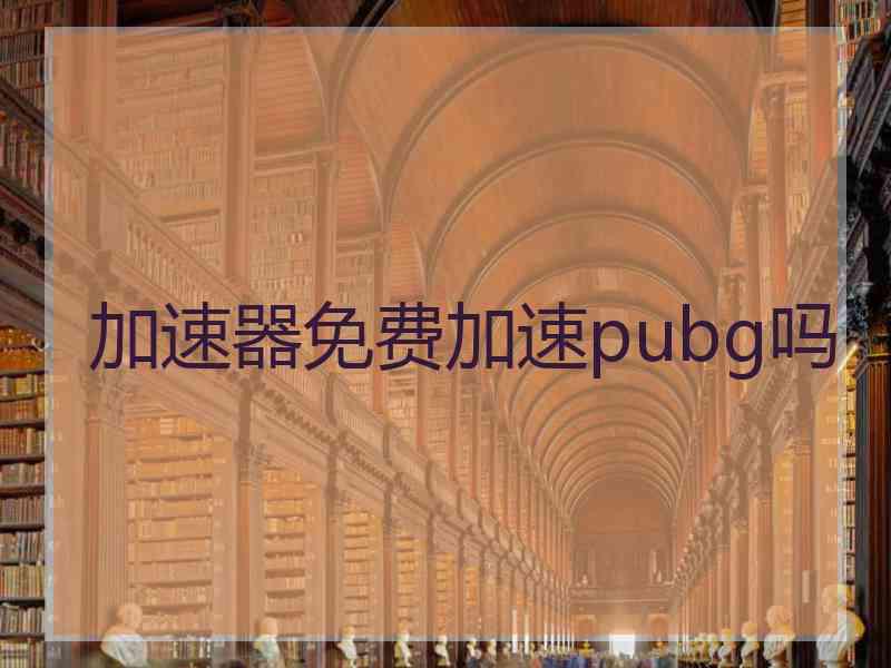 加速器免费加速pubg吗