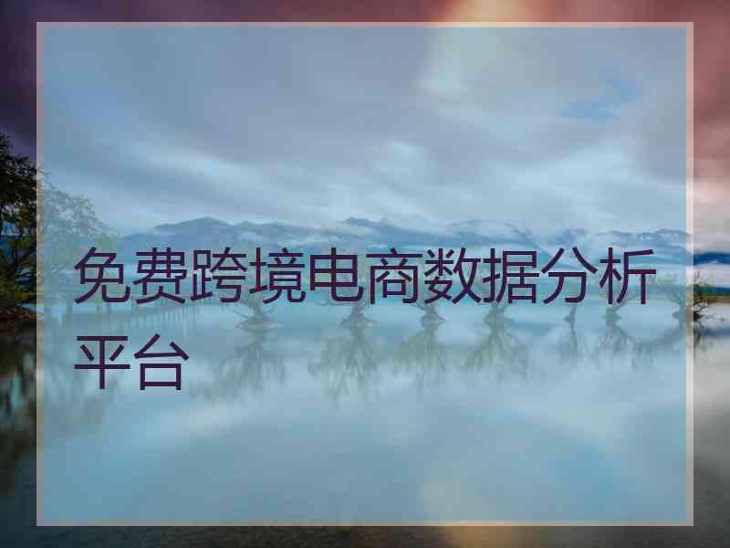 免费跨境电商数据分析平台